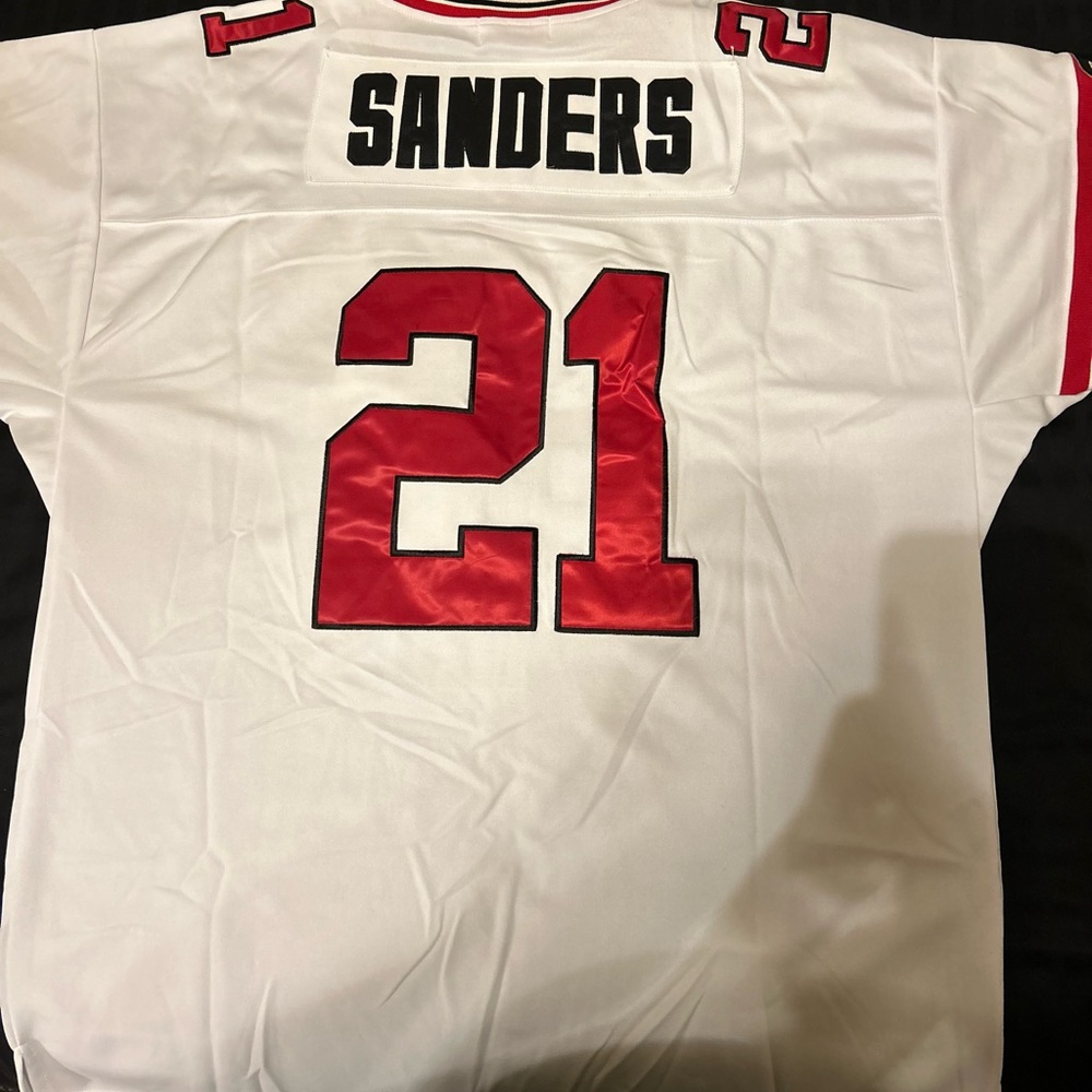 Deion Sanders ThrowBack NFL Atlanta Falcons Authentic Jersey.